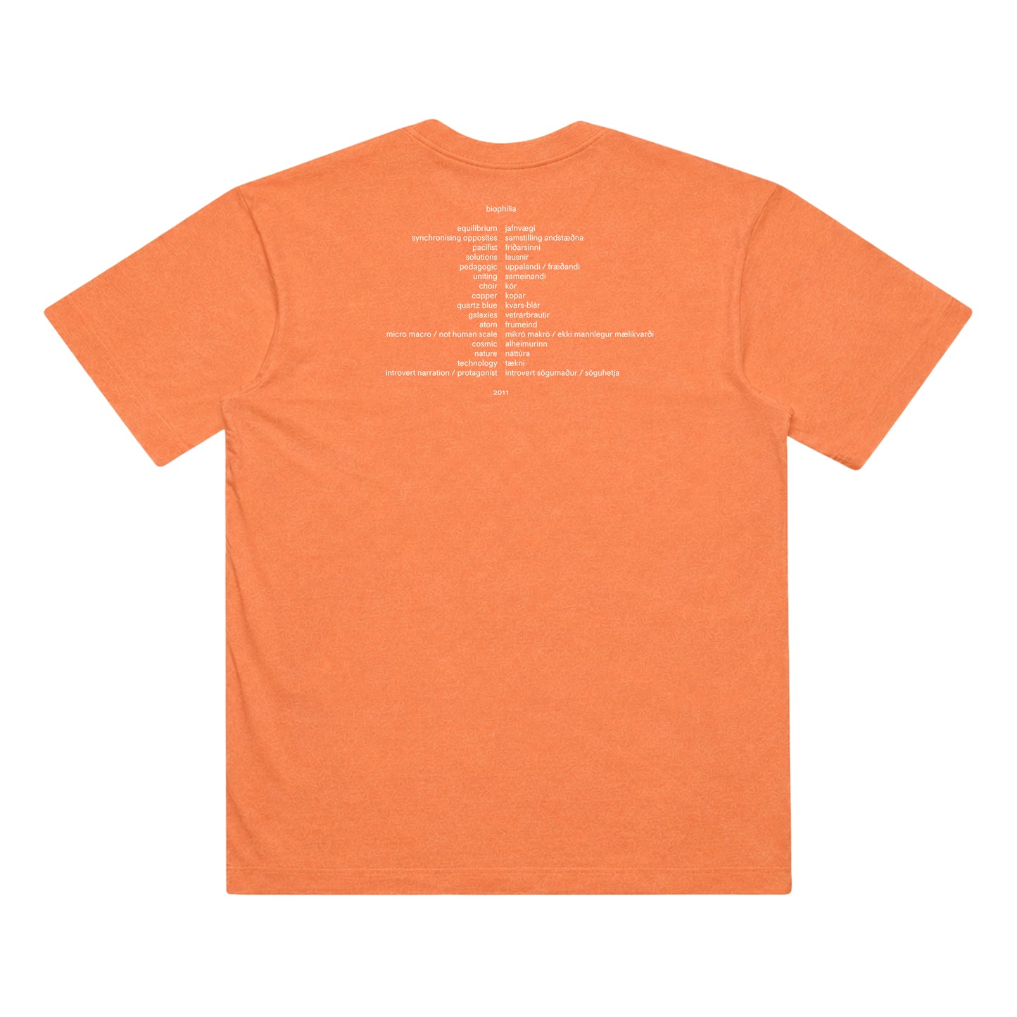 Official Biophilia Album Cover T-shirt (Orange - Custom Dyed)