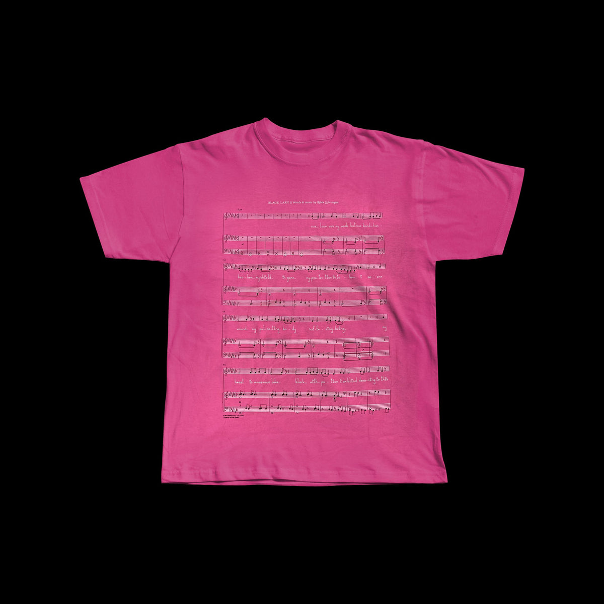 Official Björk T-Shirt - Vulnicura - Black Lake (Pink)